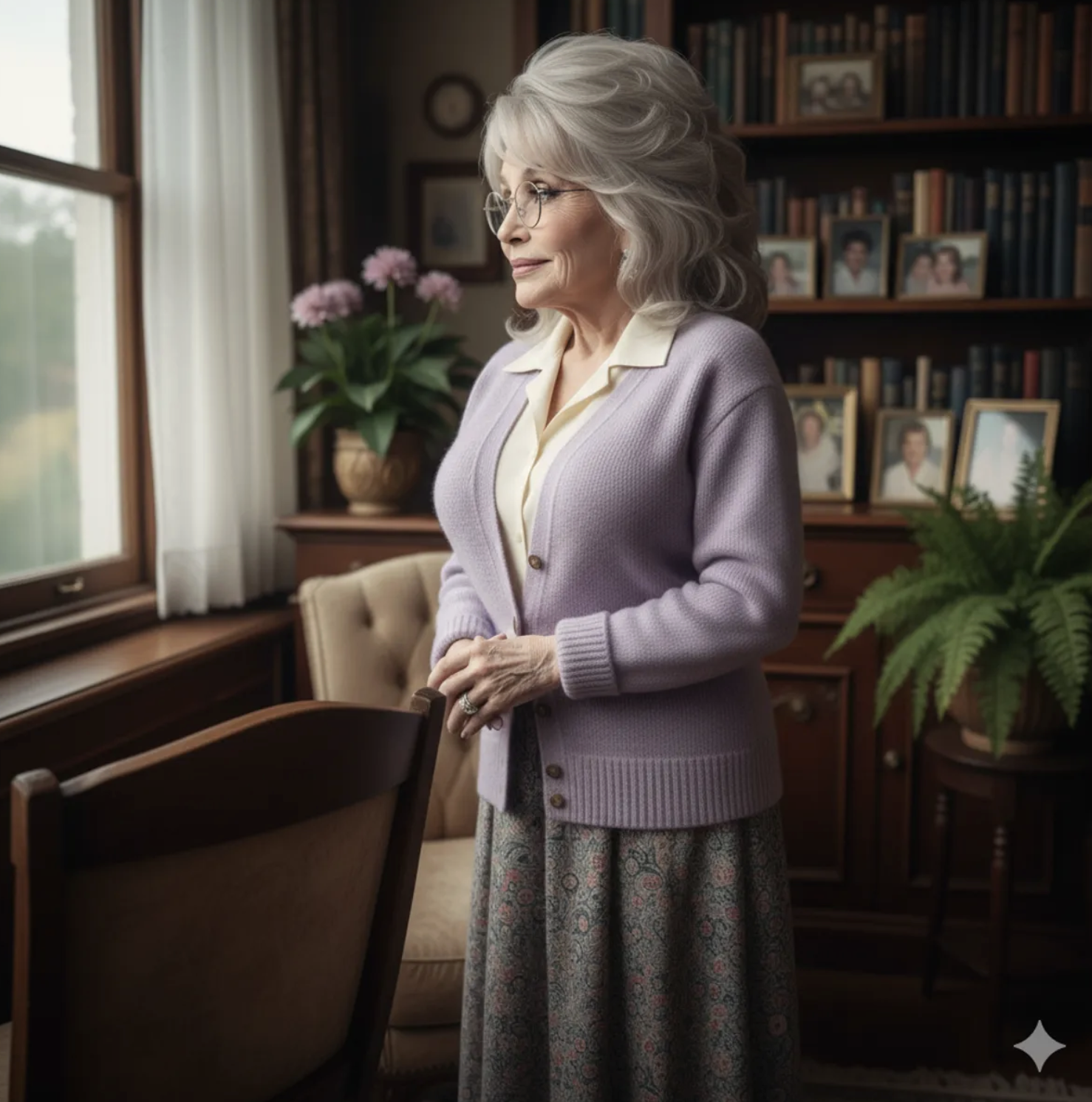 Parton recognized that cosmetic procedures could come with risks despite her willingness to undergo them. This AI portrait imagines an alternative aging path for the late star rather than claiming to show exactly how she would have looked without cosmetic enhancement. | Source: Gemini