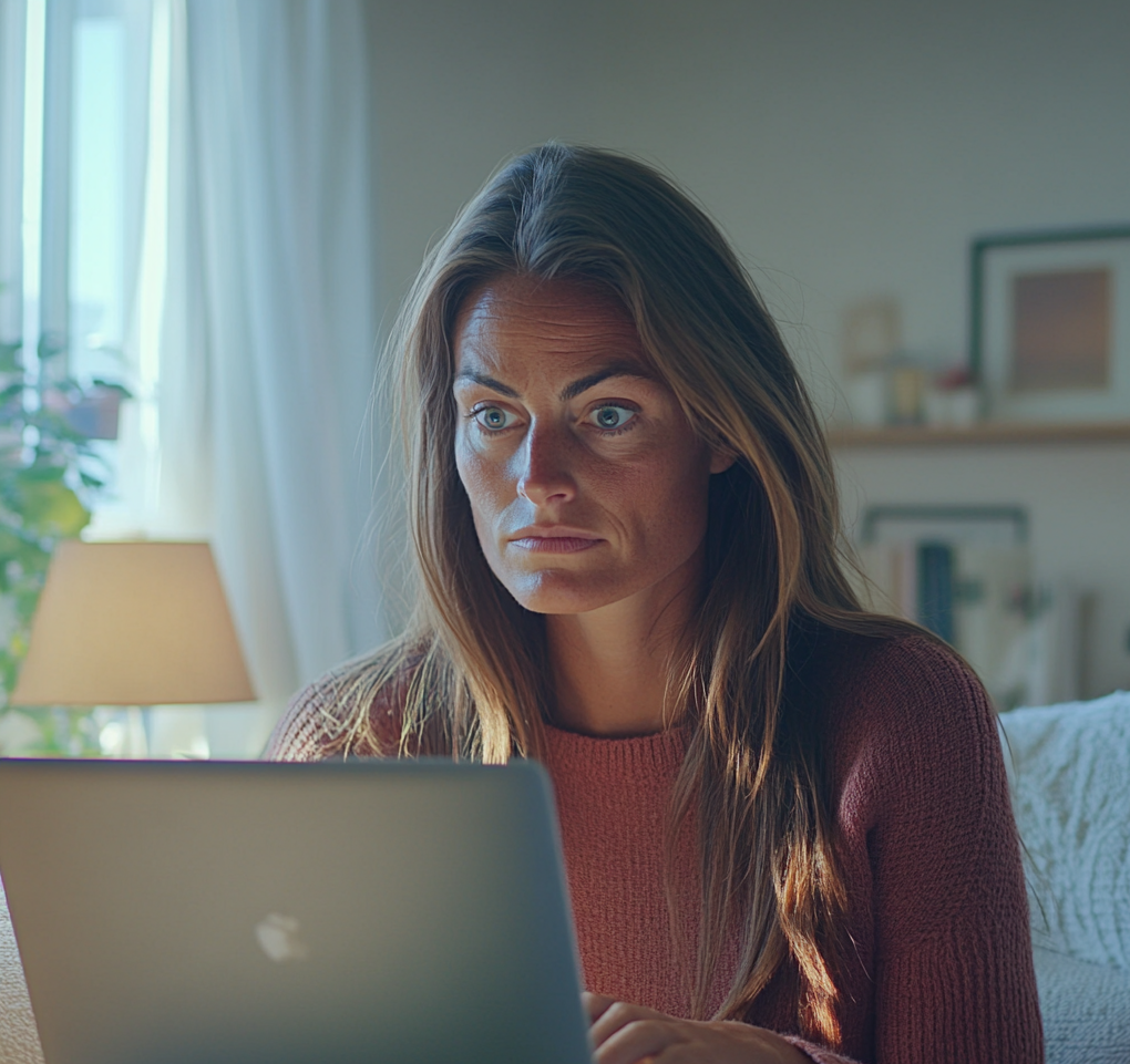 A woman reading an email | Source: Midjourney