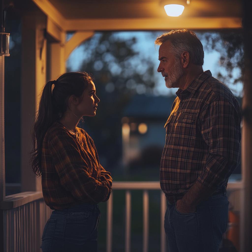 A man talking to his daughter | Source: Midjourney