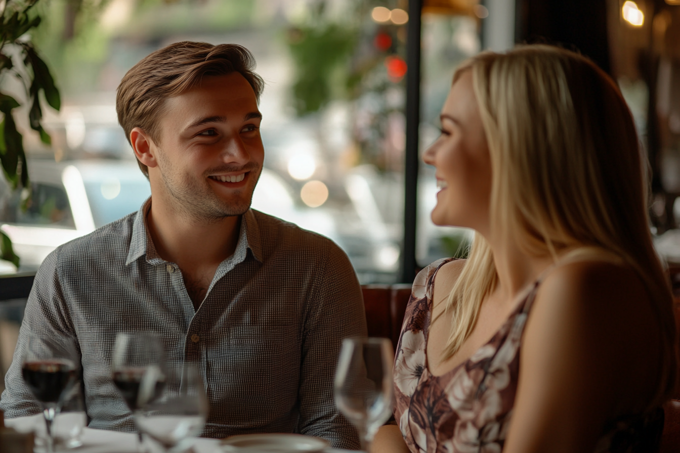 Two people in a restaurant | Source: Midjourney