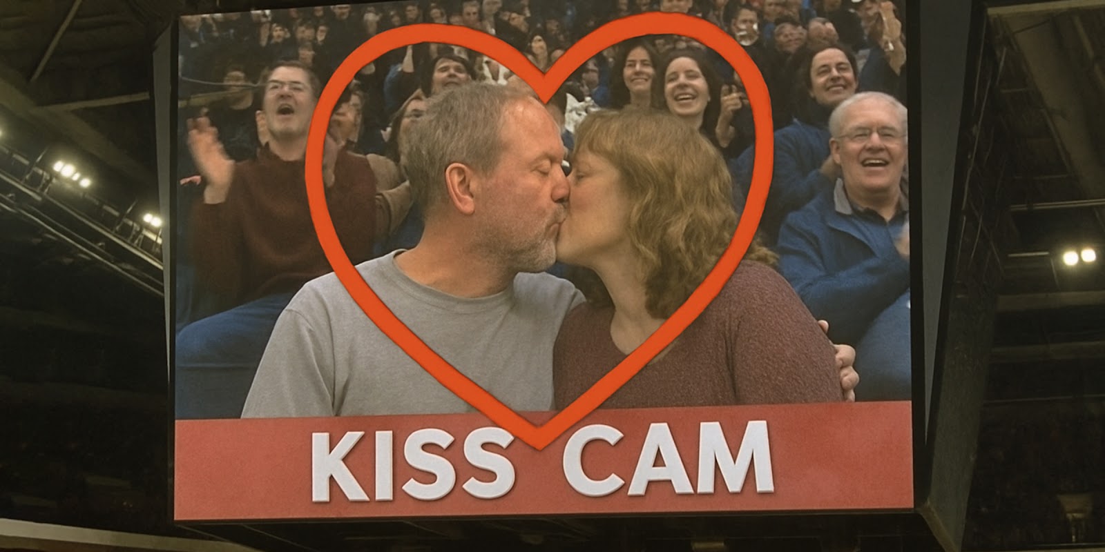 A couple on the Kiss Cam. | Source: Sora