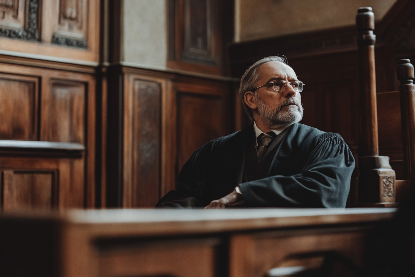 A judge in a courtroom | Source: Midjourney