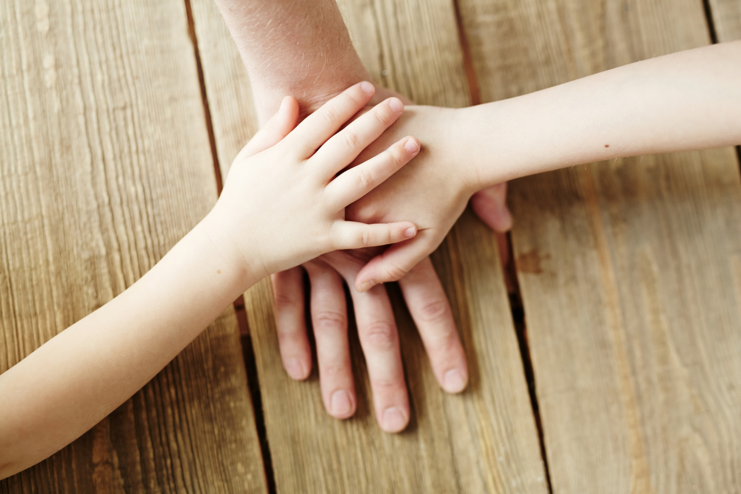 Duas crianças segurando a mão de um homem | Fonte: Freepik