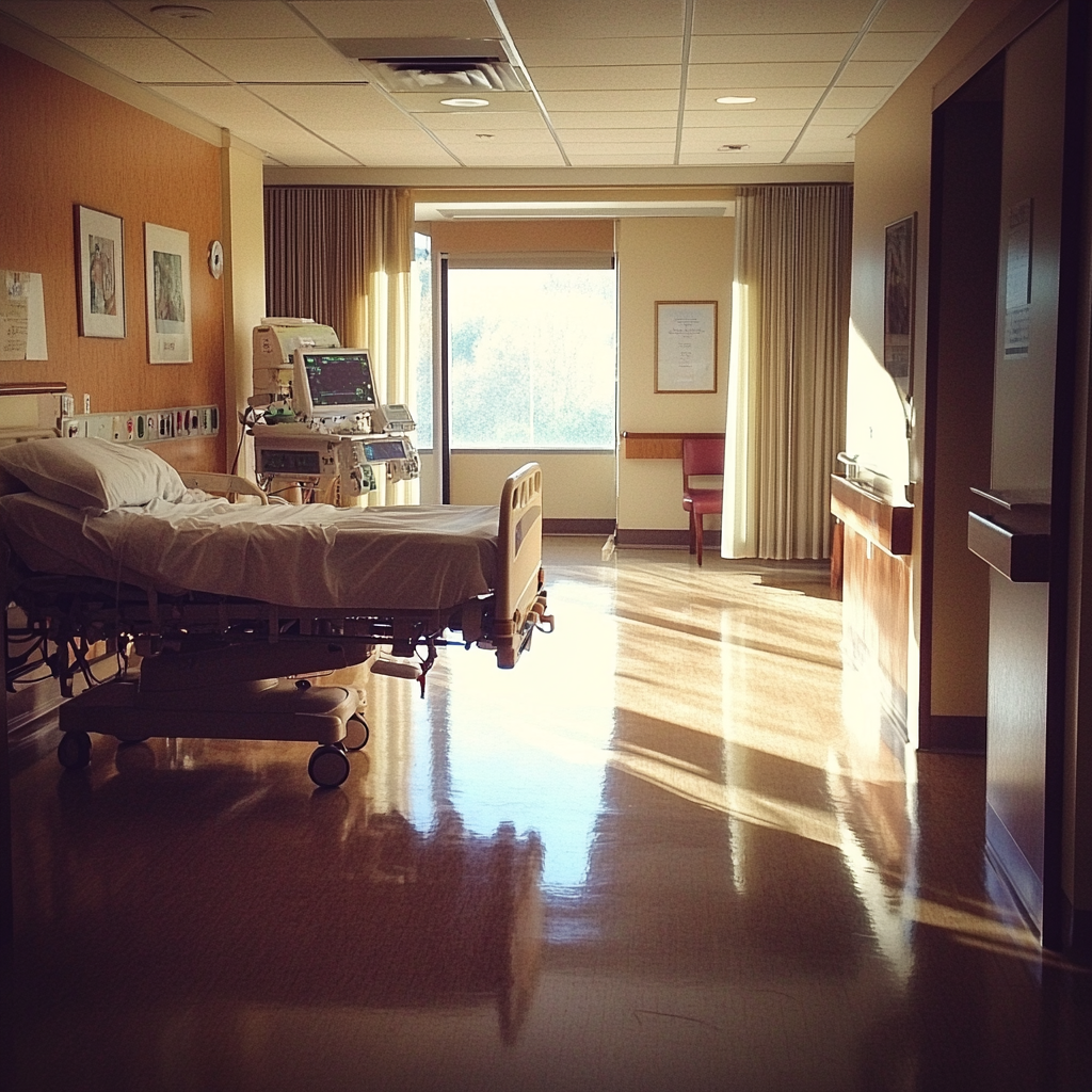 An empty hospital room | Source: Midjourney