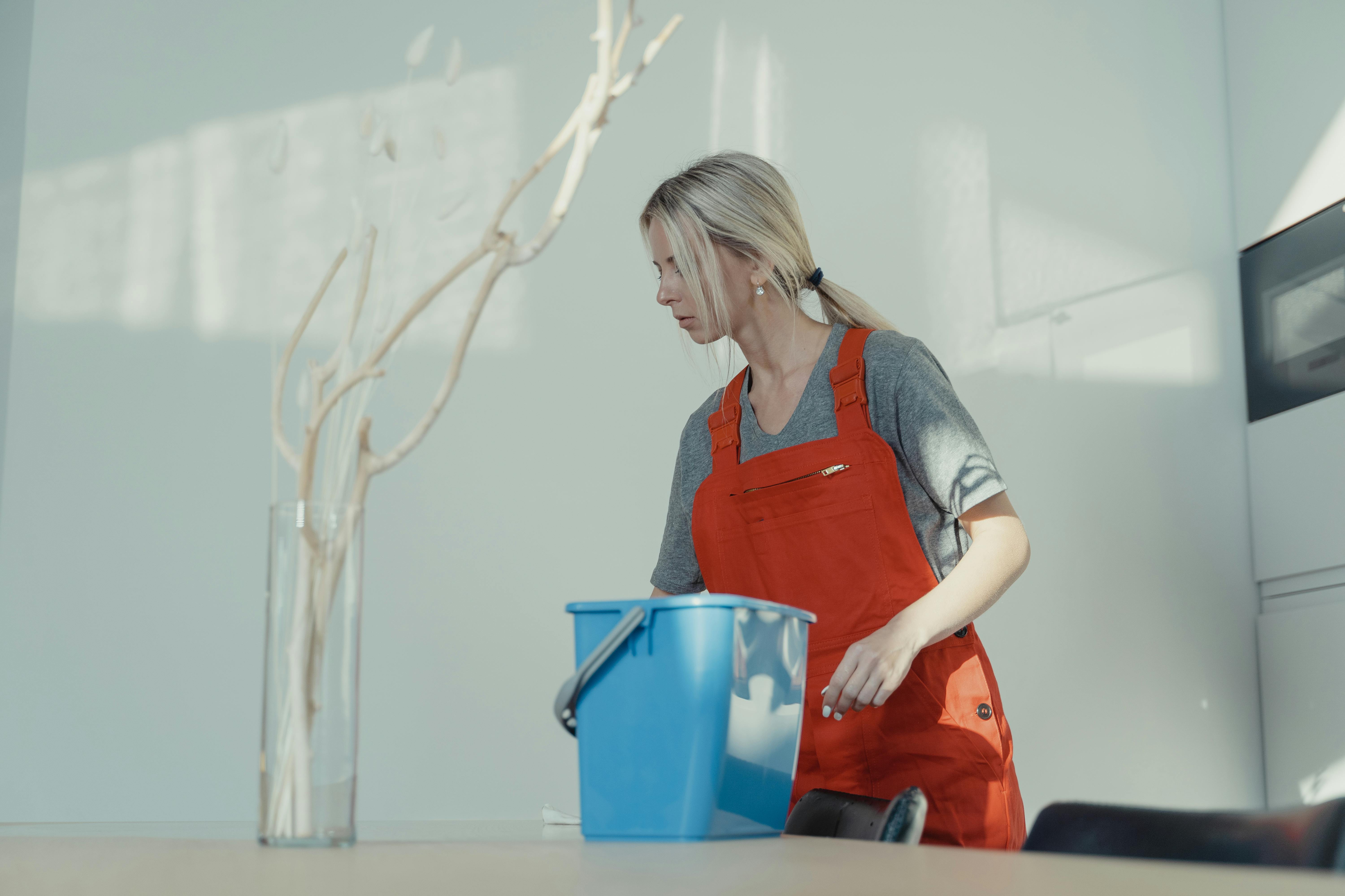 Woman cleaning an office | Source: Pexels