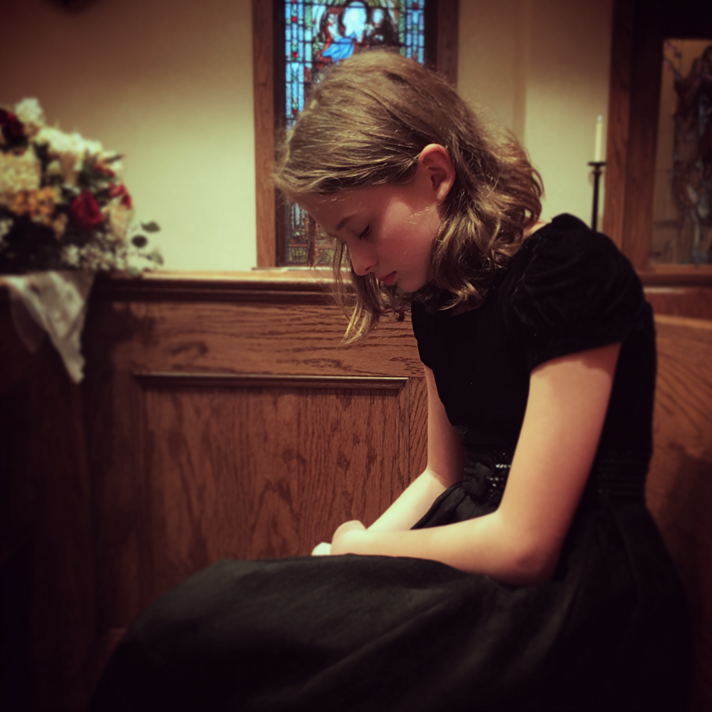 A grieving little girl | Source: Midjourney