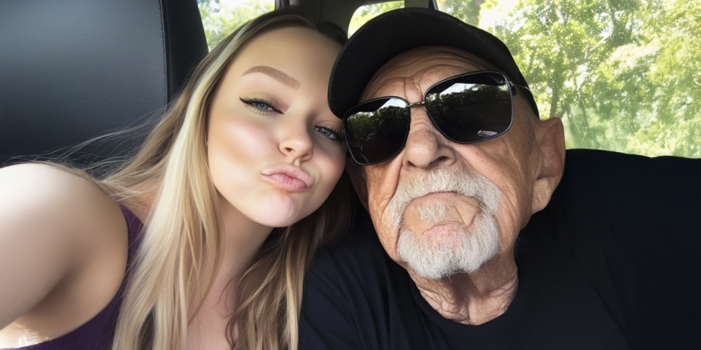 A young woman taking a selfie with her grandfather | Source: Amomama