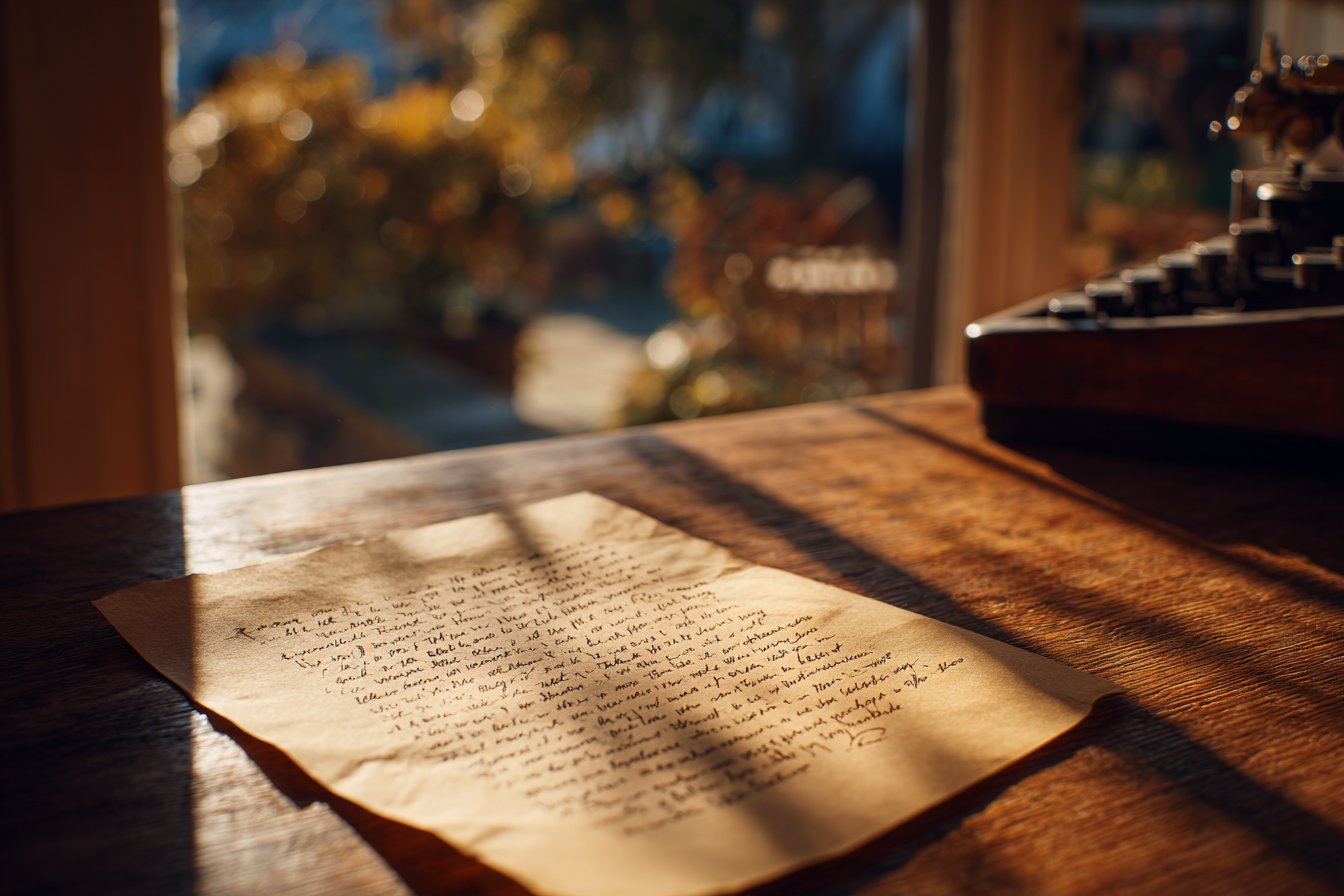 A letter on a table | Source: Midjourney