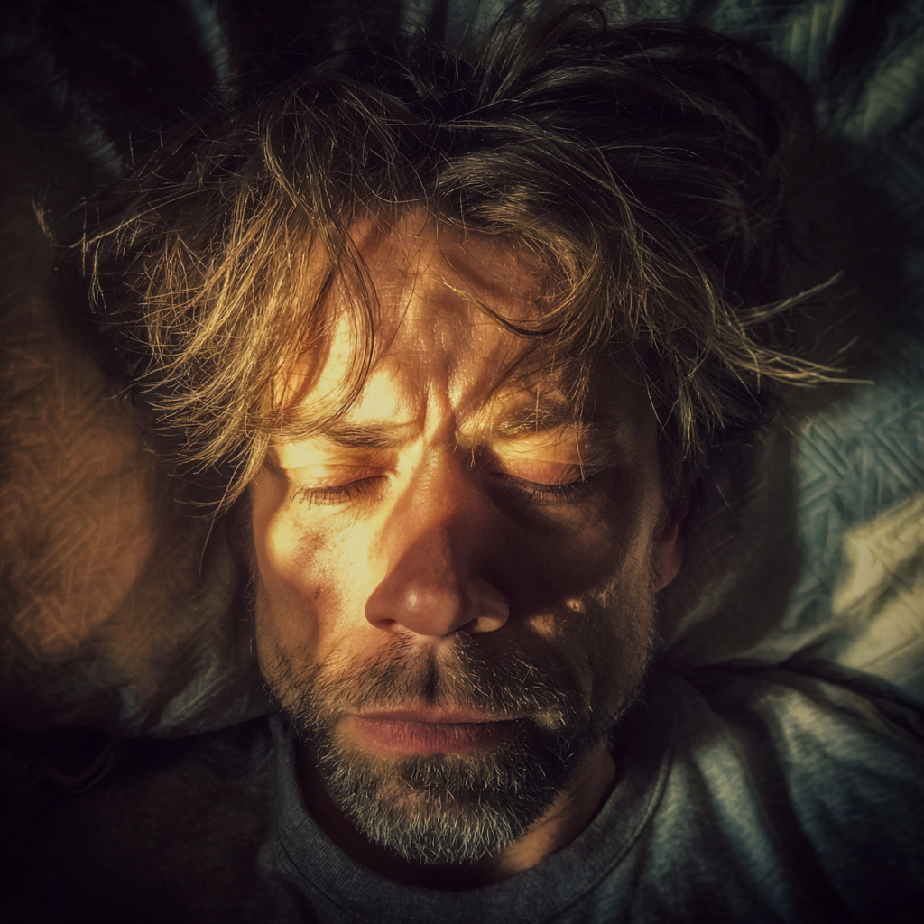A close-up of a sleeping man | Source: Midjourney