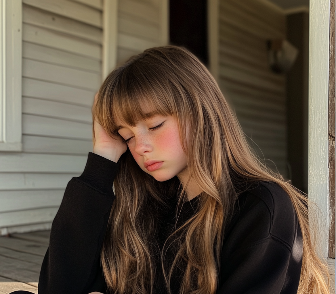 An upset little girl | Source: Midjourney
