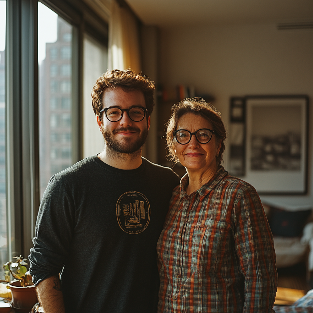 A man and his mother | Source: Midjourney