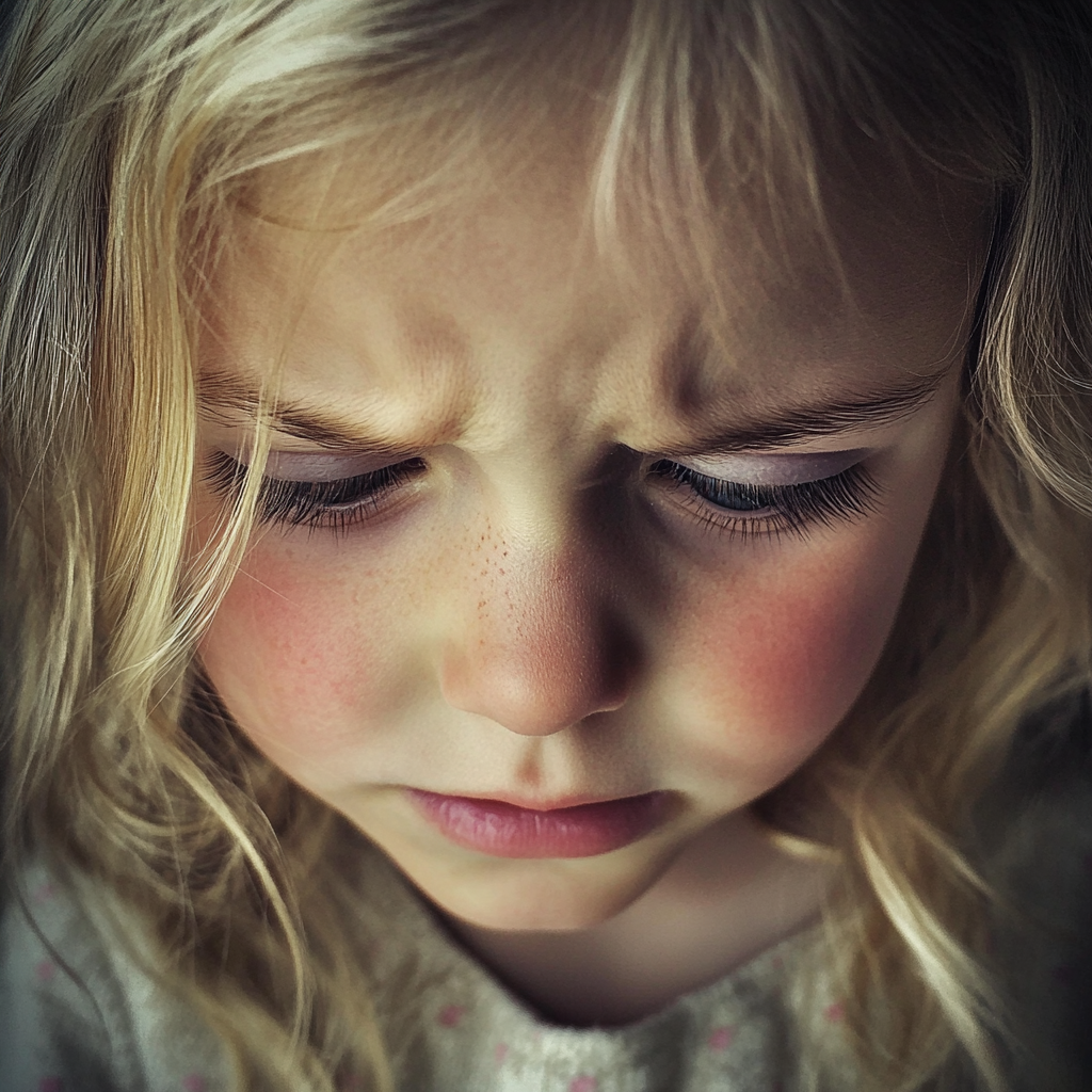 An upset little girl | Source: Midjourney