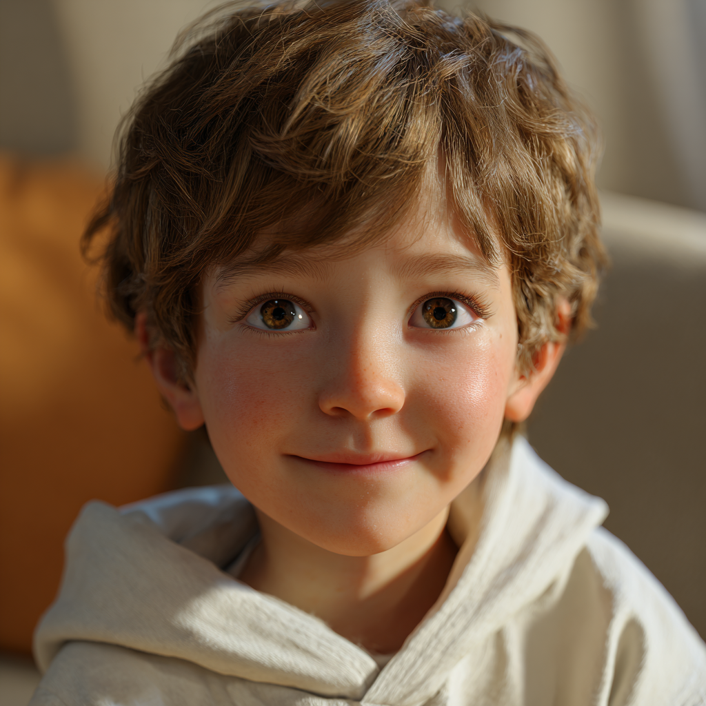 Podekscytowany mały uśmiechnięty chłopiec | Źródło: Midjourney