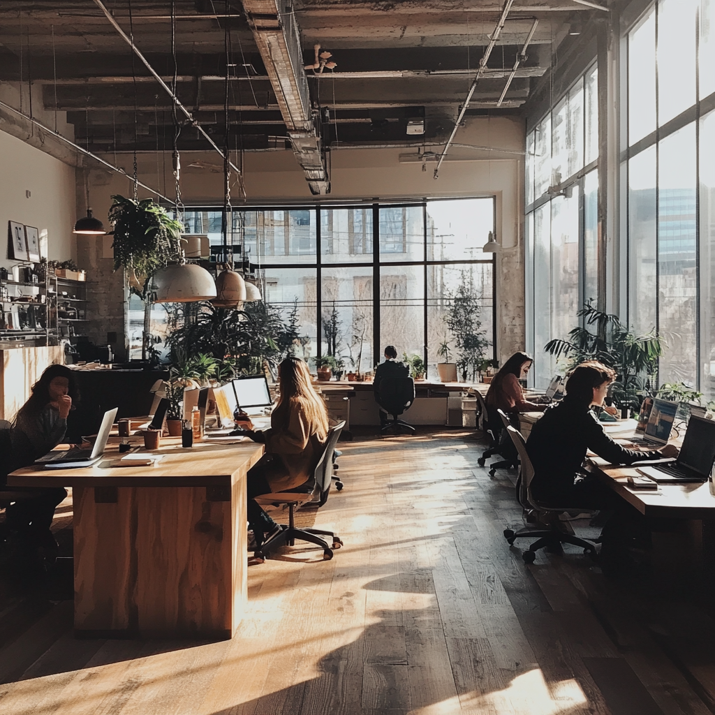 People sitting at their desks | Source: Midjourney