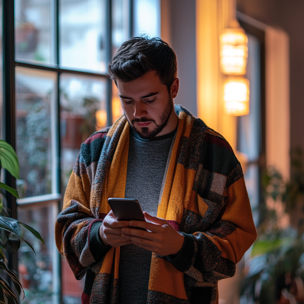 A person scrolling through his phone | Source: Midjourney