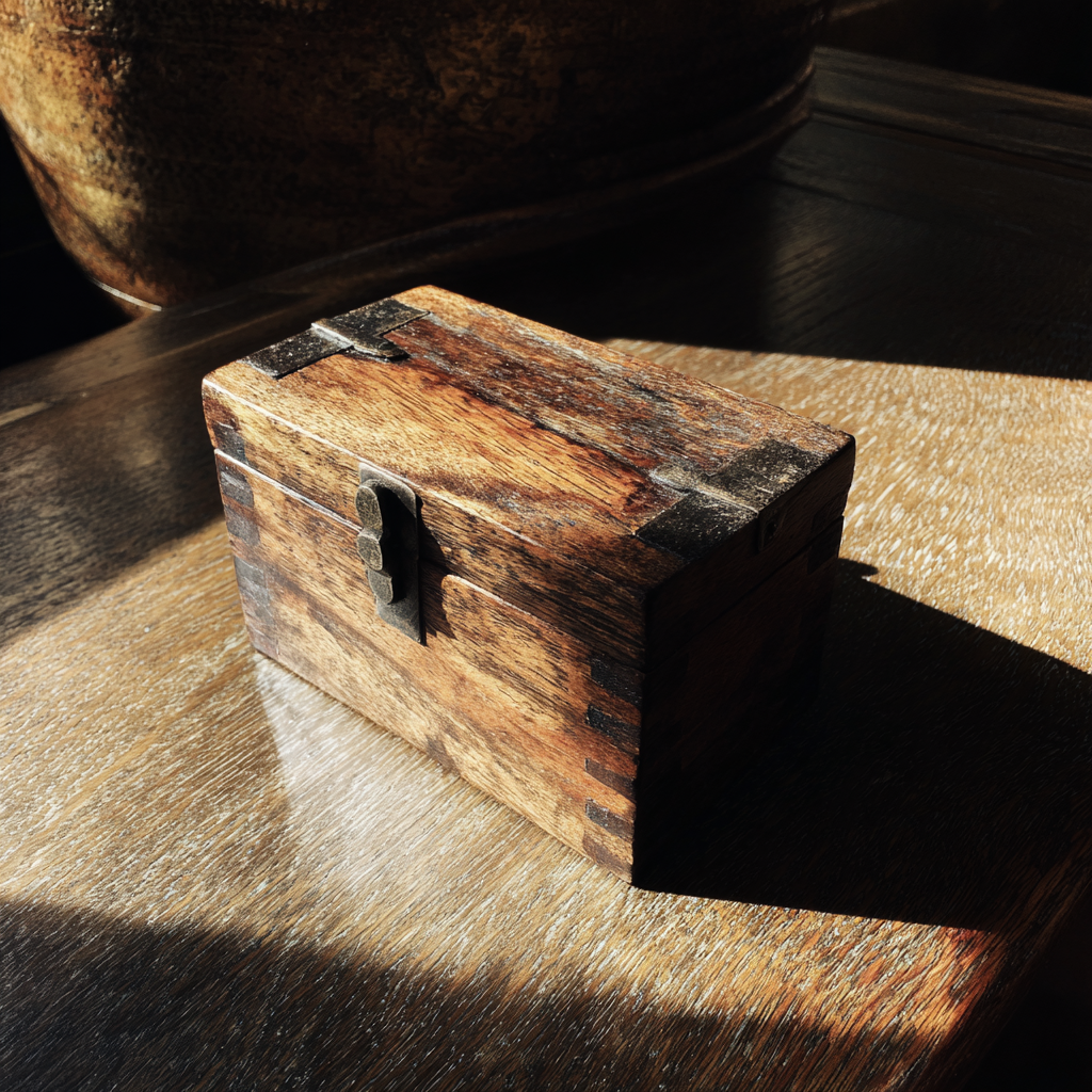 A wooden box on a coffee table | Source: Midjourney