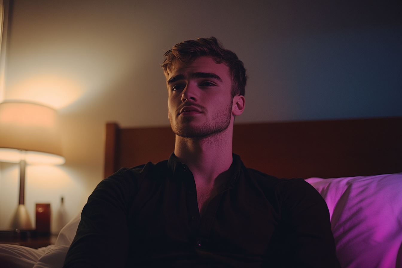 A man in his bedroom | Source: Midjourney
