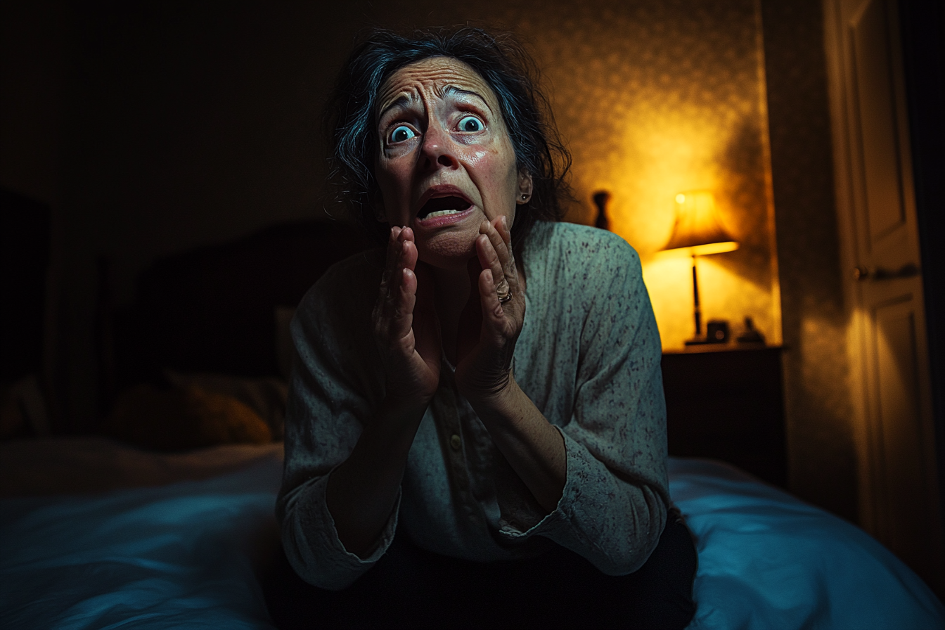 A woman sitting on a bed | Source: Midjourney