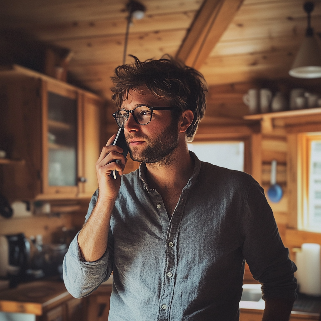 A man talking on the phone | Source: Midjourney