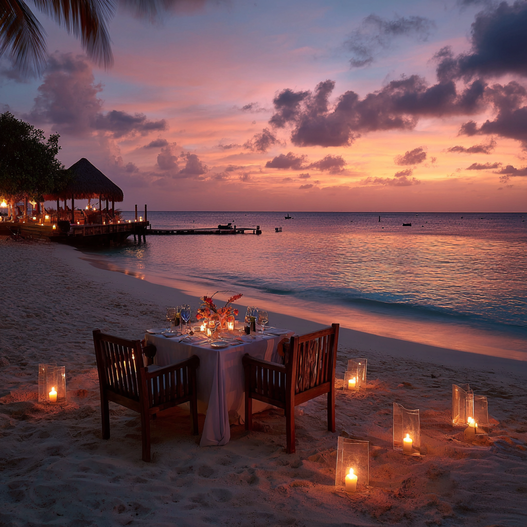 A romantic dinner setting | Source: Midjourney
