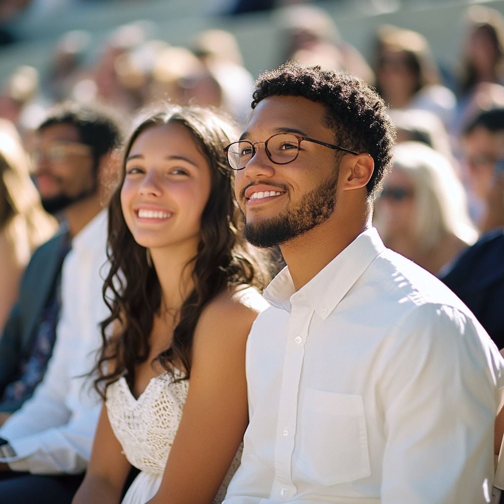 A proud couple at a graduation | Source: Midjourney