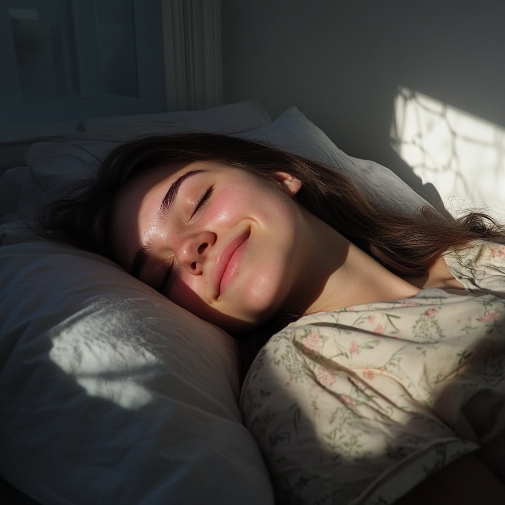 A sleeping girl in her bed | Source: Midjourney