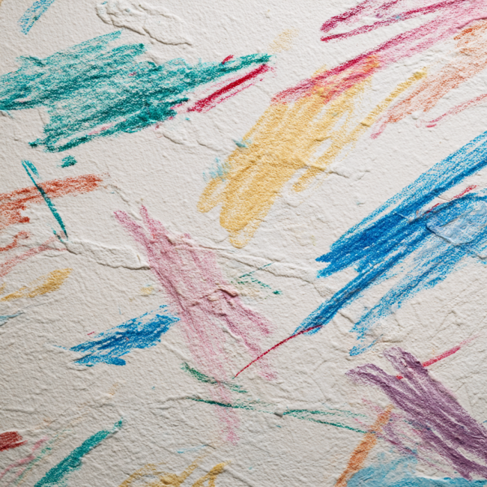 A close-up shot of colorful scratches on a wall | Source: Midjourney