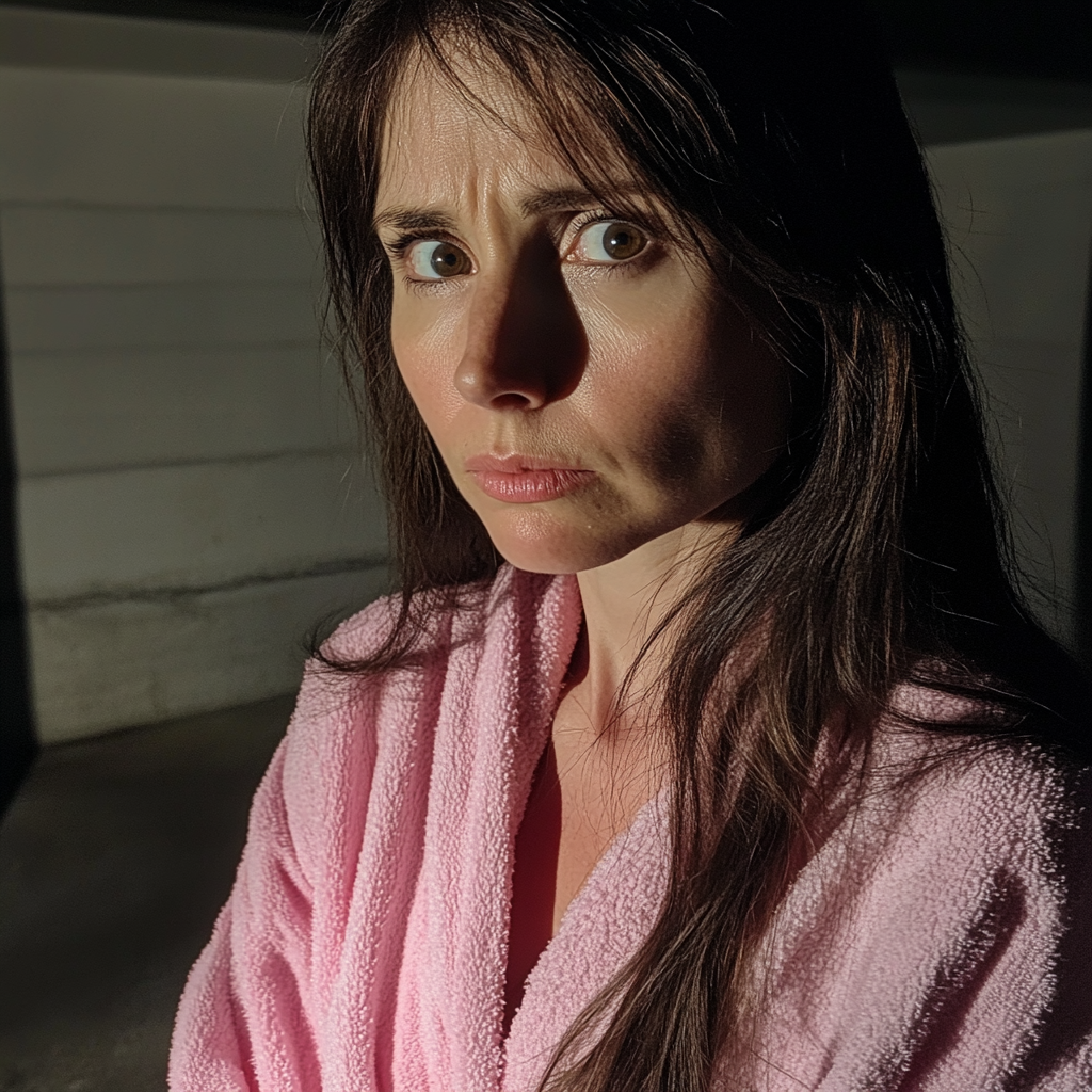 A shocked woman standing in a garage | Source: Midjourney