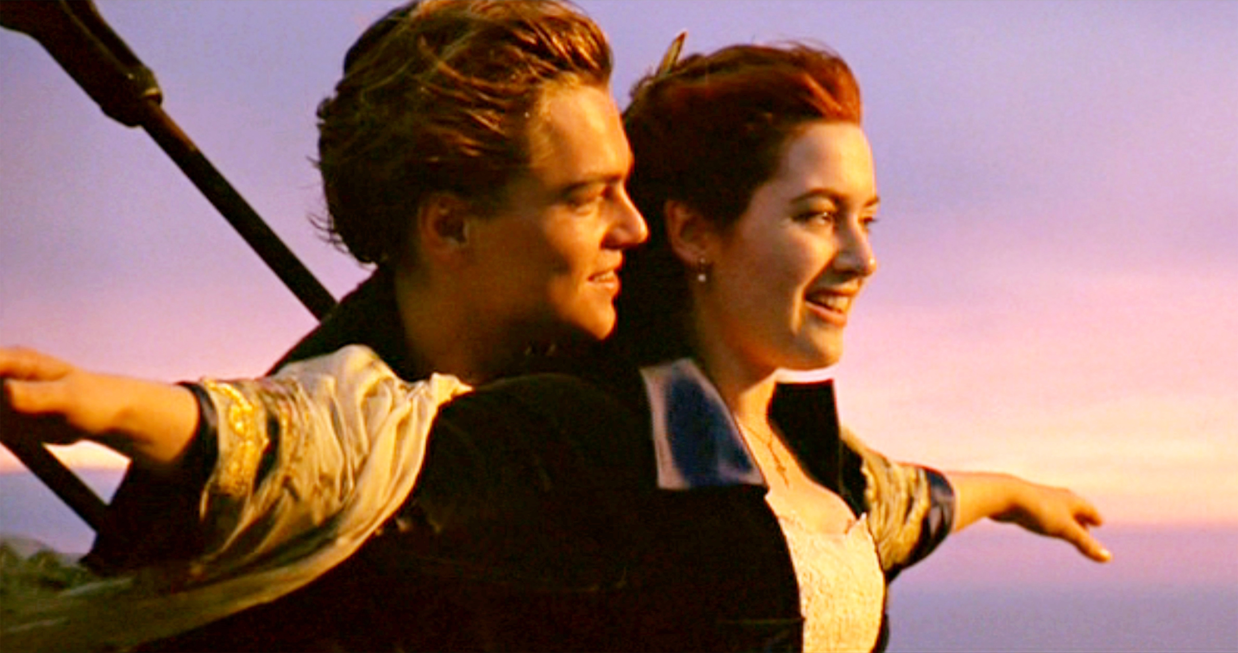 Leonardo DiCaprio as Jack and Kate Winslet as Rose in a memorable scene from the 1997 film, "Titanic" | Source: Getty Images