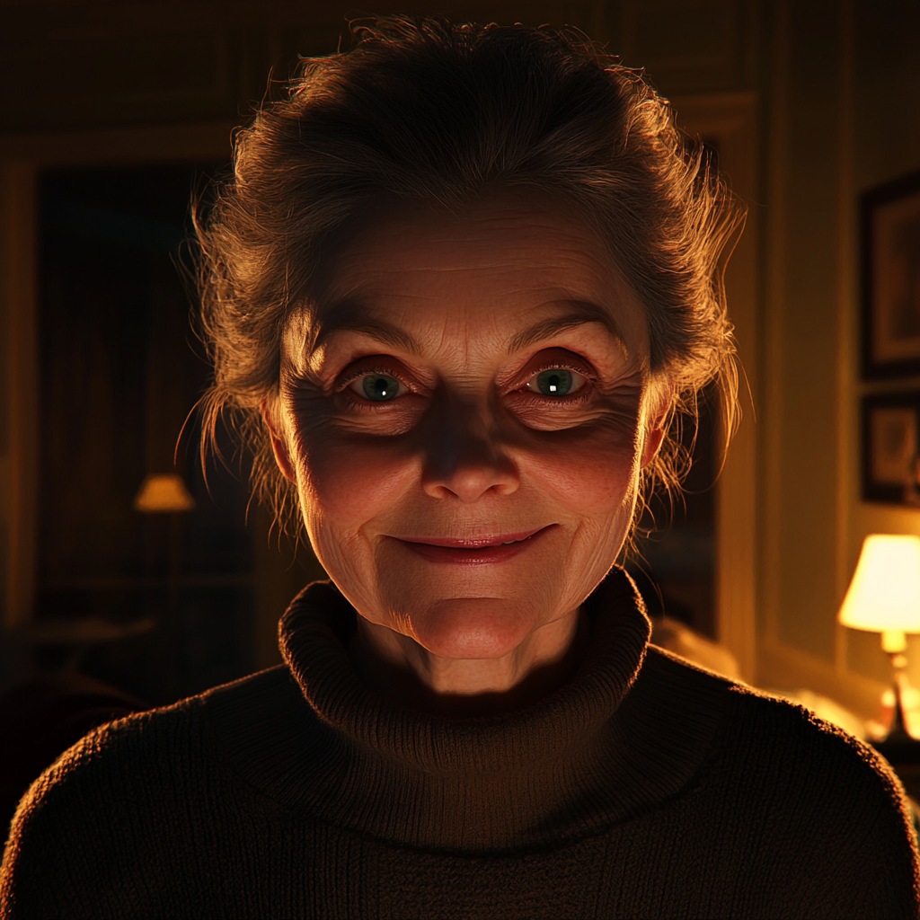 An older woman with a haunting smile | Source: Midjourney