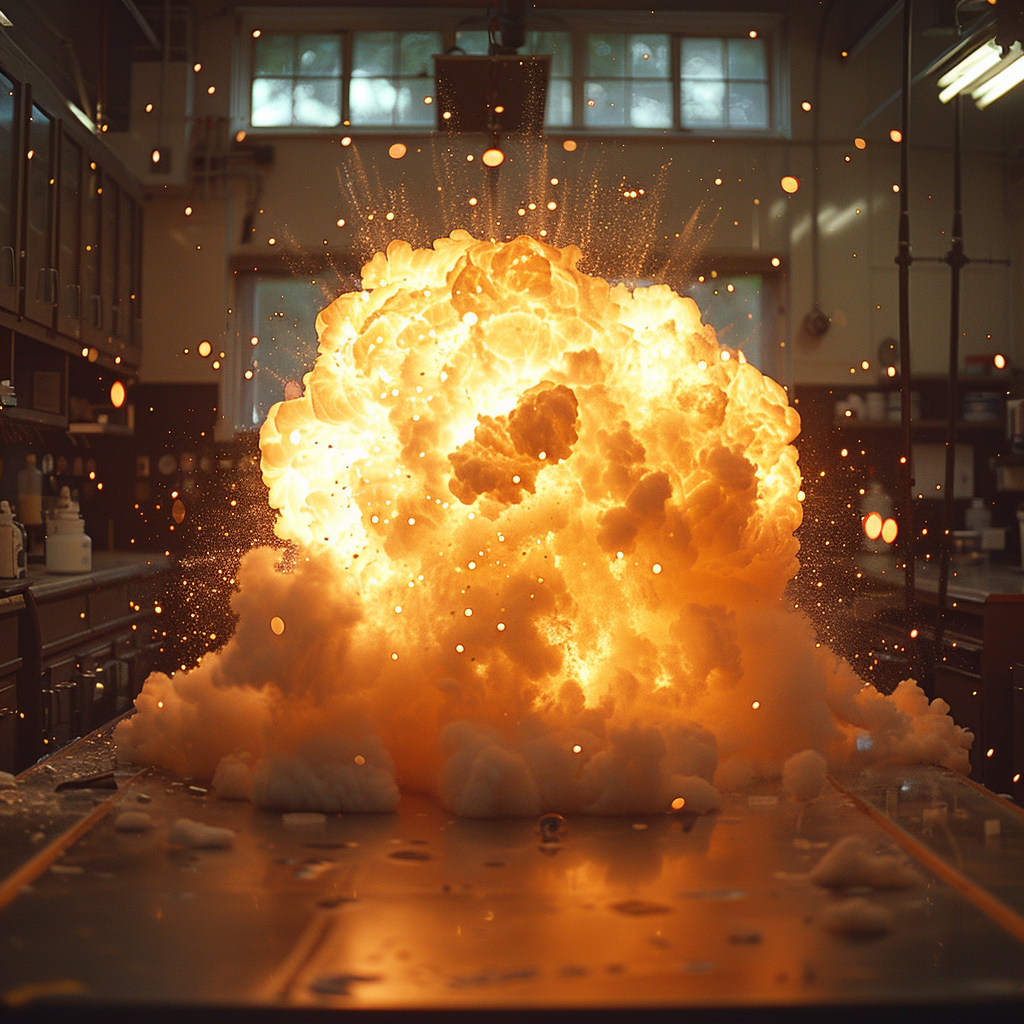 Explosion at the lab | Source: Midjourney