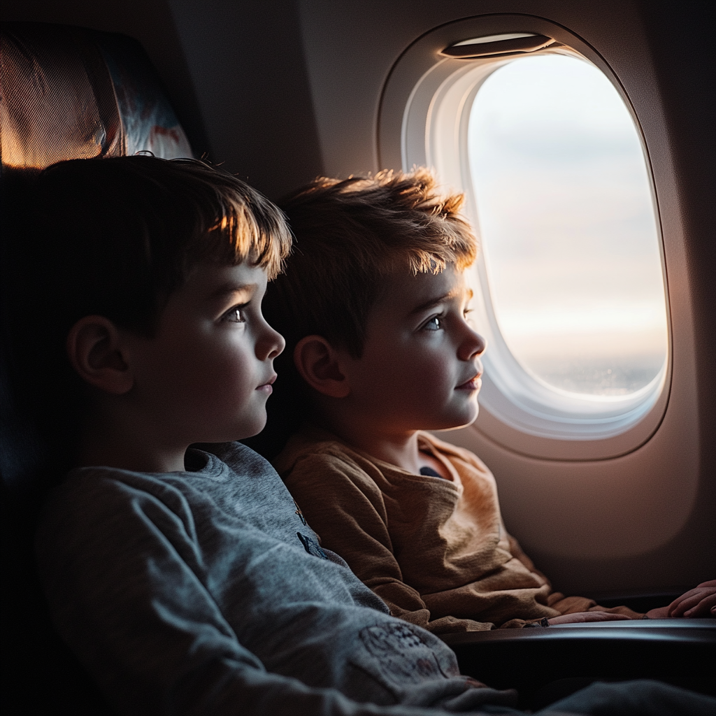 Boys on a plane | Source: Midjourney