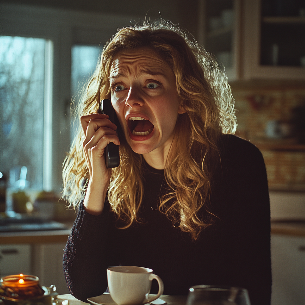 An angry woman on a call | Source: Midjourney