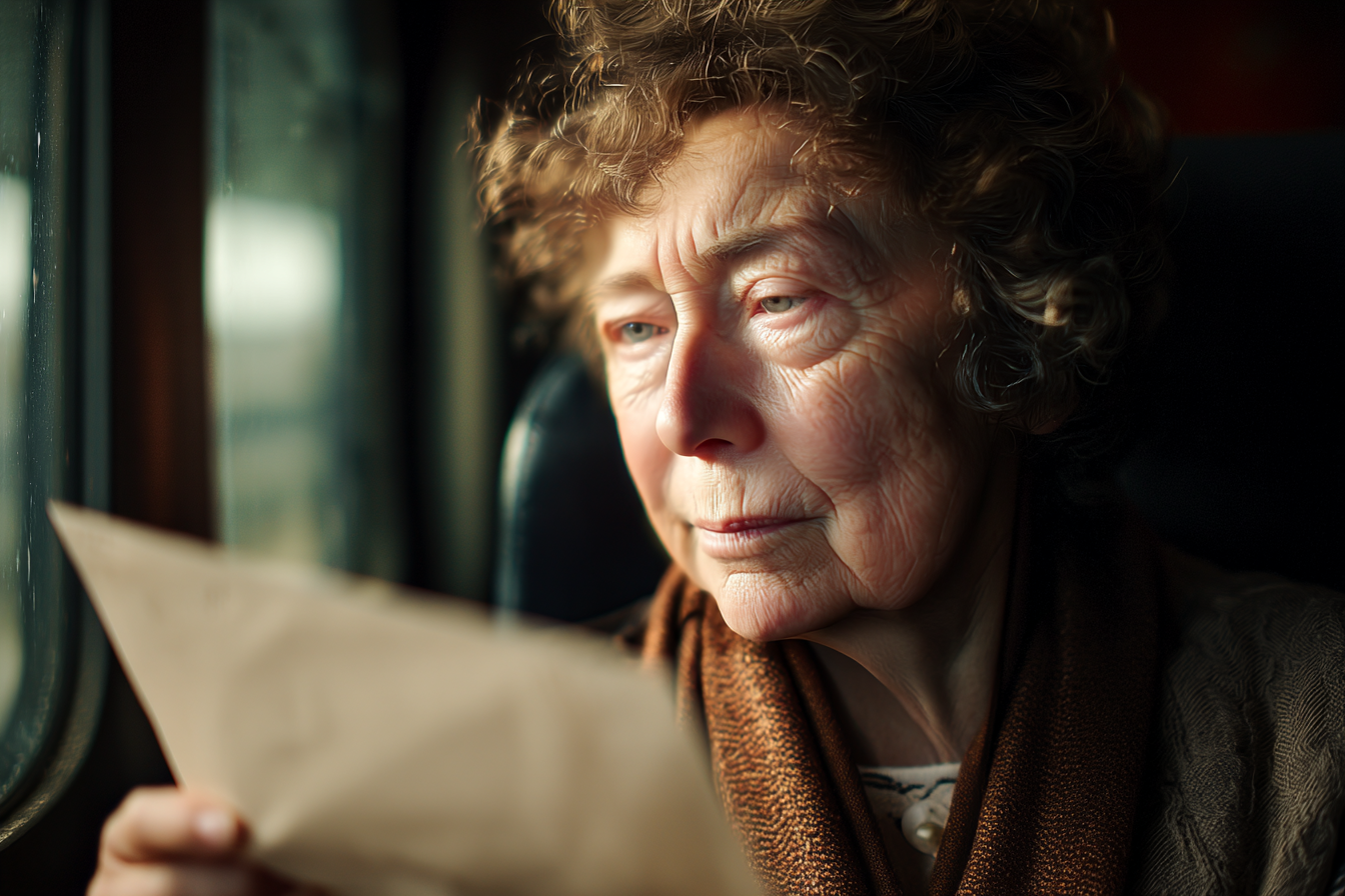 A woman reading a letter | Source: Midjourney