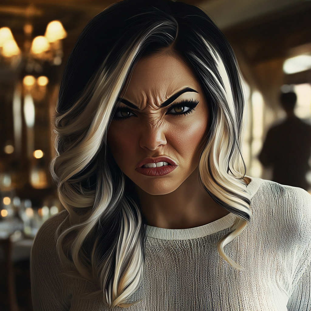 A furious woman in a restaurant | Source: Midjourney