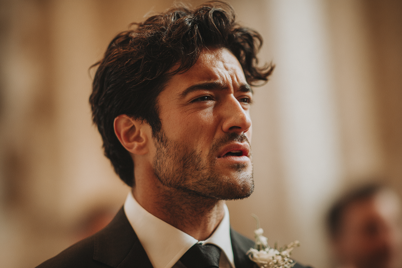 A groom speaking harshly to someone | Source: Midjourney