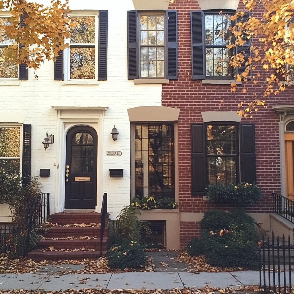 An exterior of a townhouse | Source: Midjourney