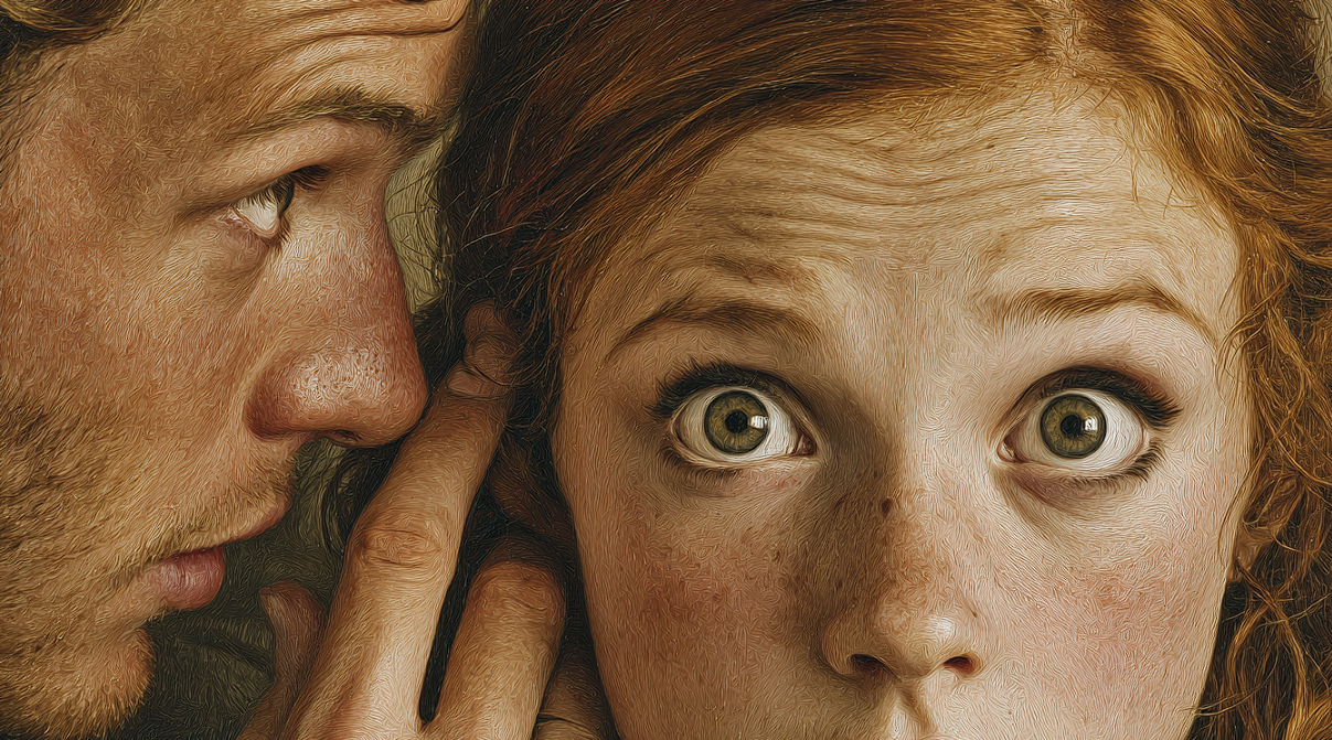 A man tucking a woman's hair behind her ear | Source: Midjourney