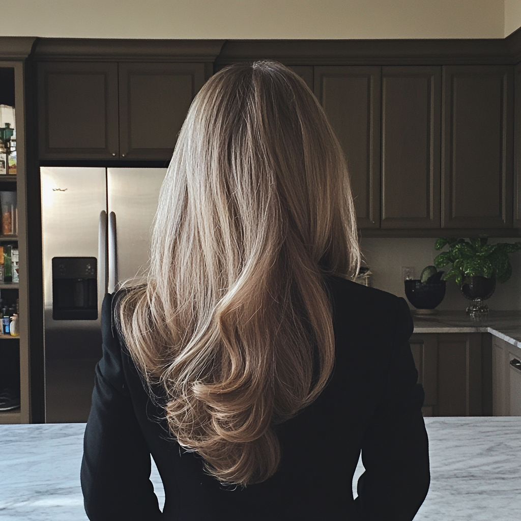 A woman standing in a kitchen | Source: Midjourney