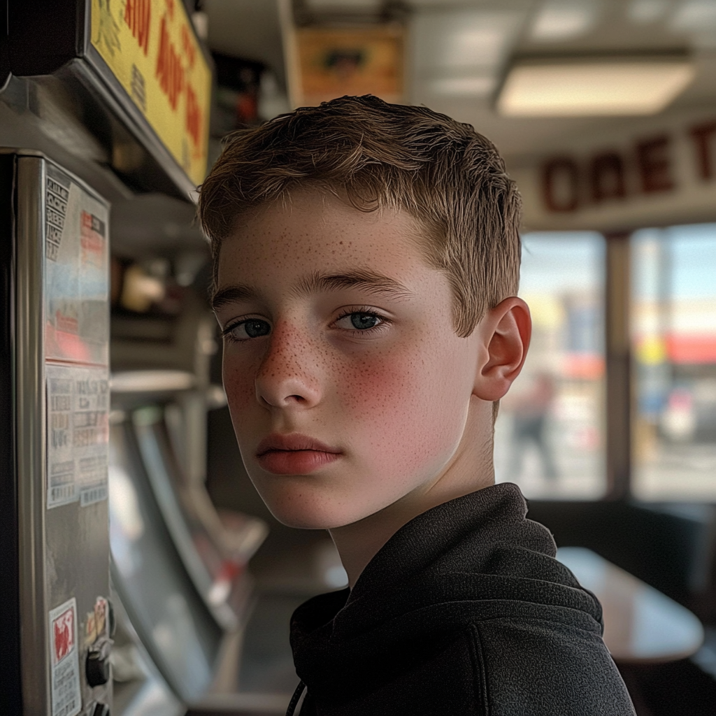 A young boy in a diner | Source: Midjourney