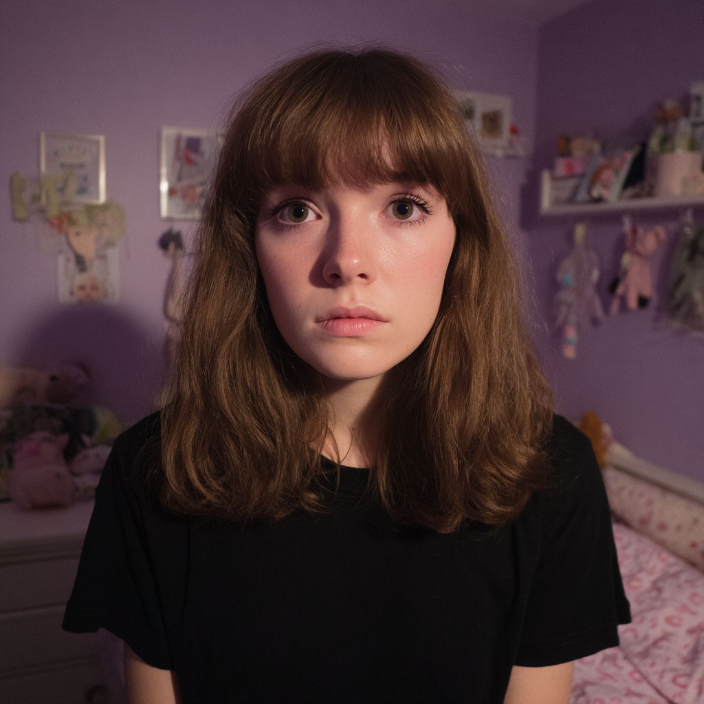 A close-up of a pensive teenage girl | Source: Midjourney