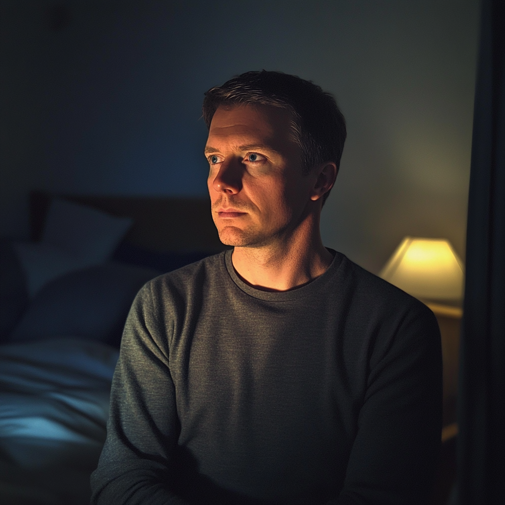 A man standing in a bedroom | Source: Midjourney