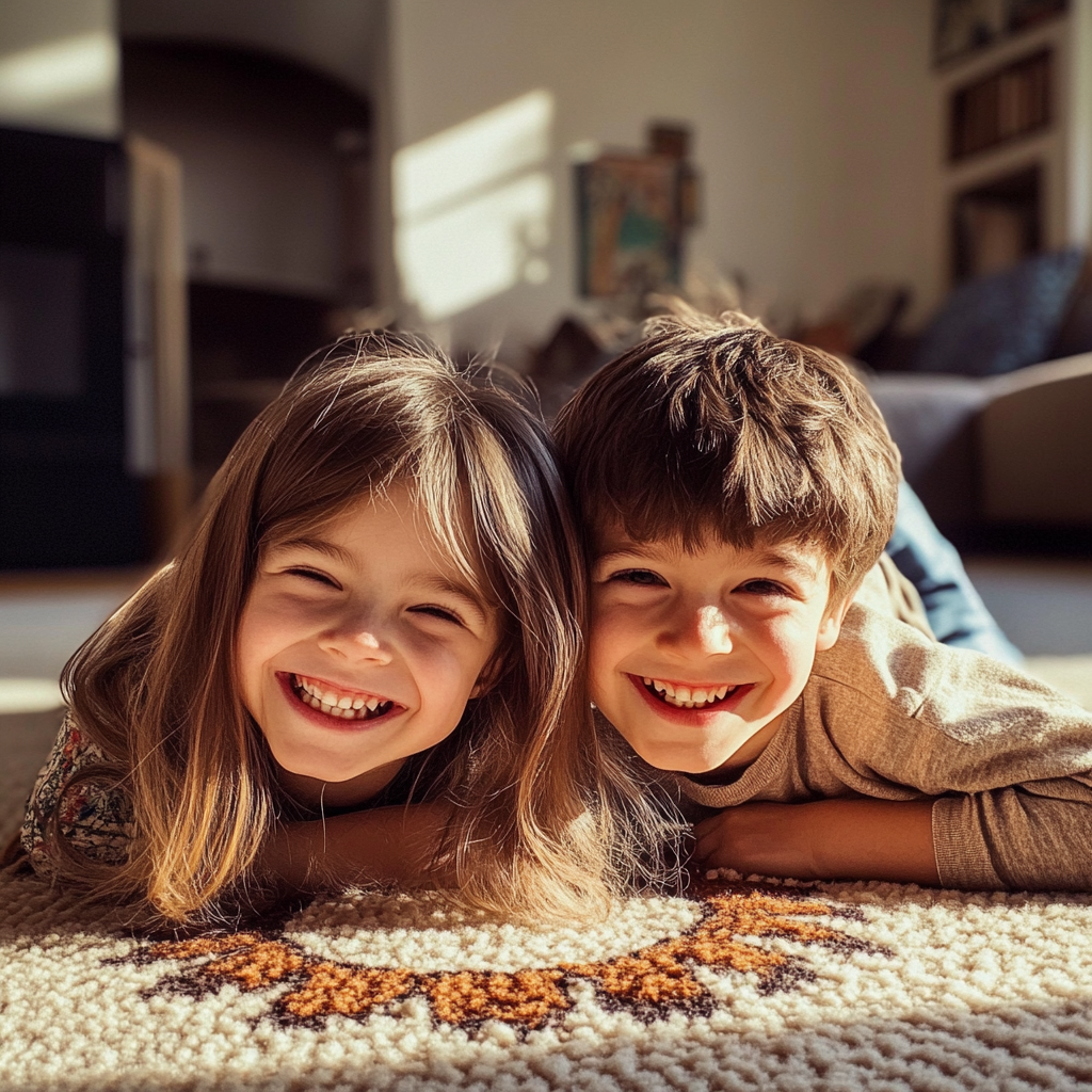 Two smiling children | Source: Midjourney