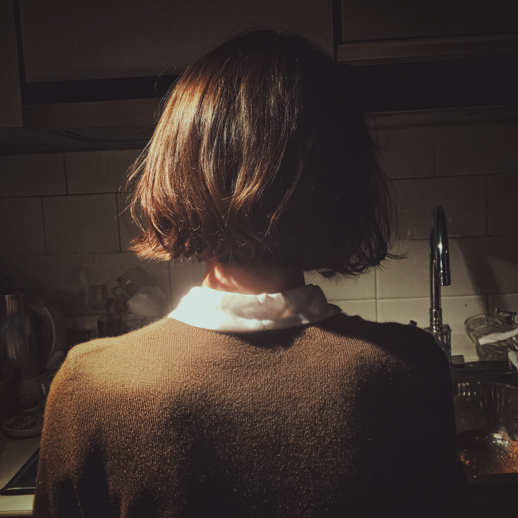 A woman standing at a sink | Source: Midjourney