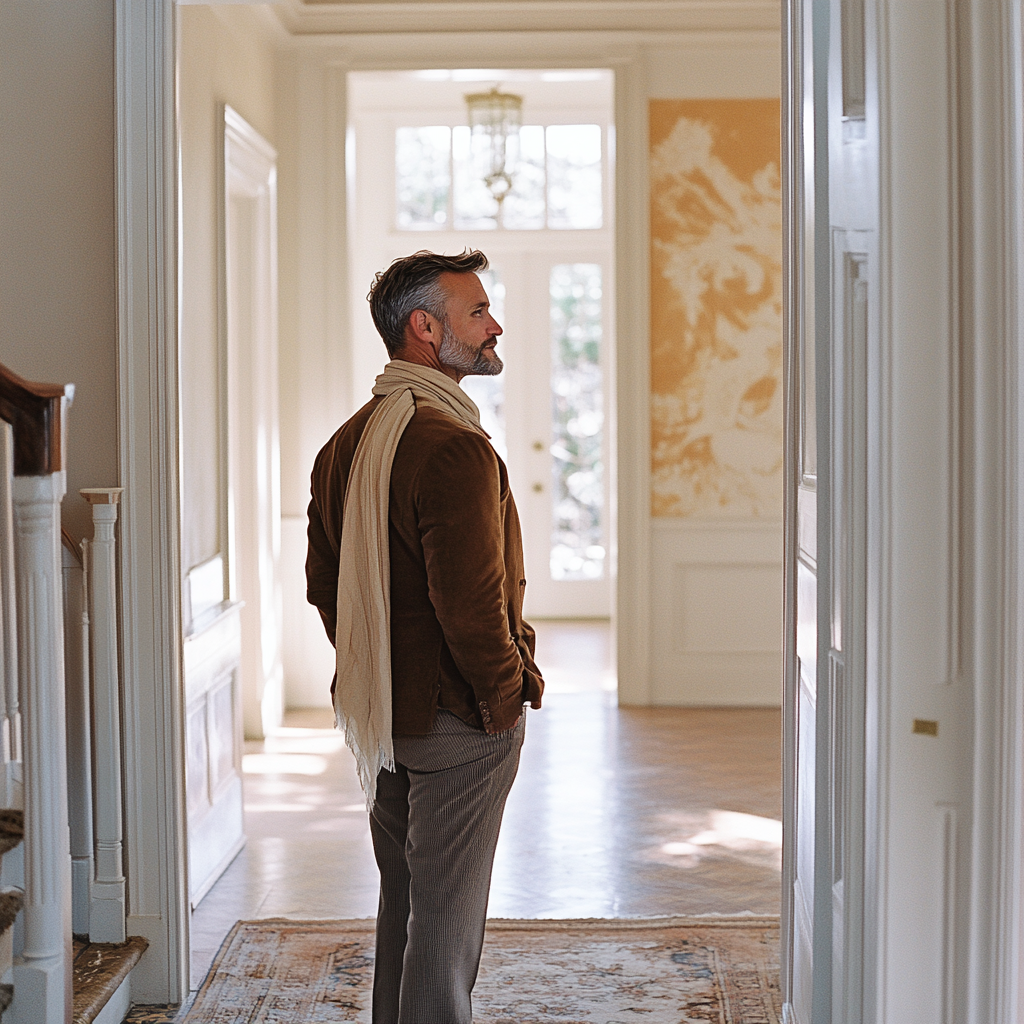 An impressed man admiring a house | Source: Midjourney