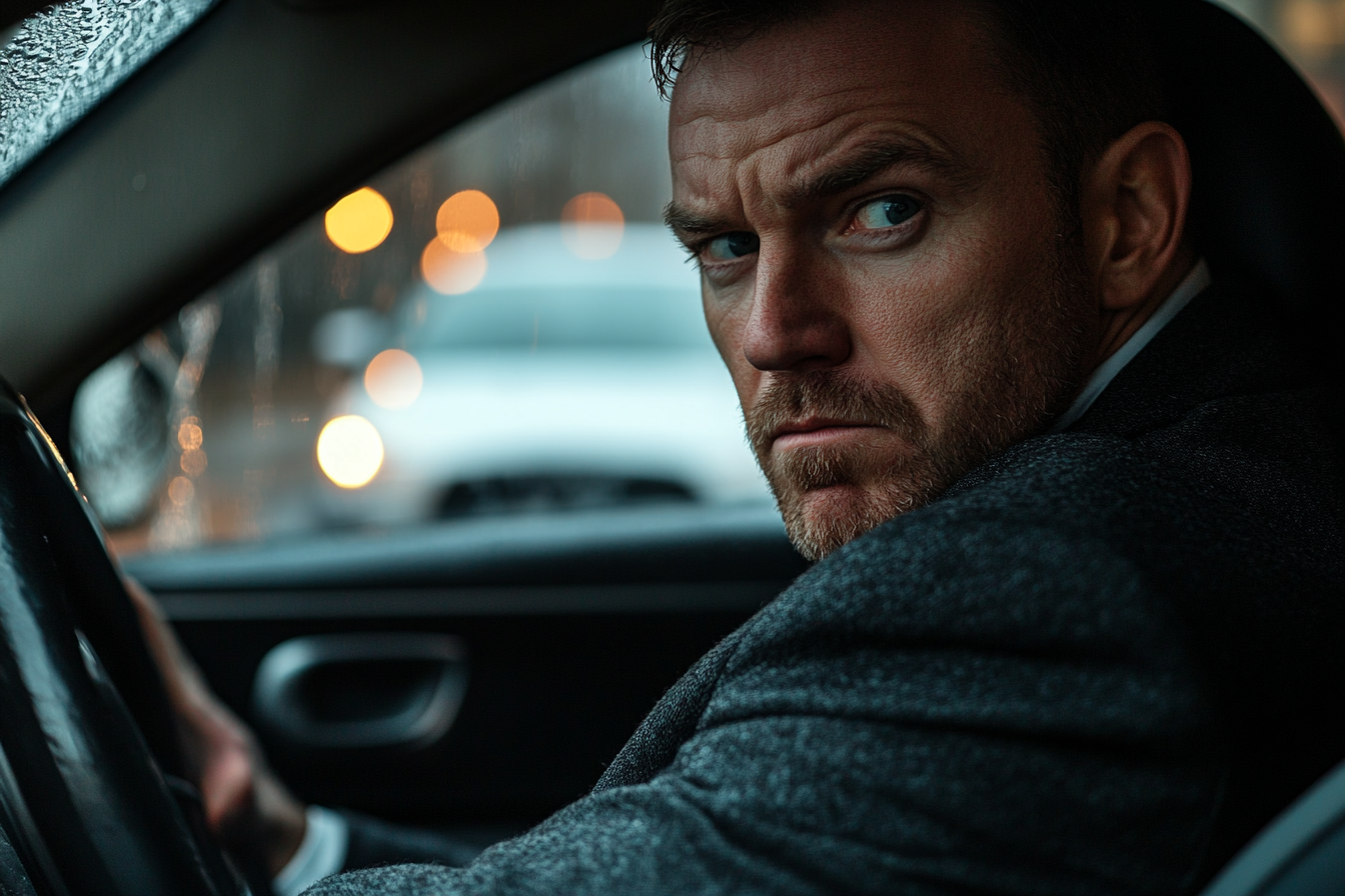 A man looking out the window of his car | Source: Midjourney