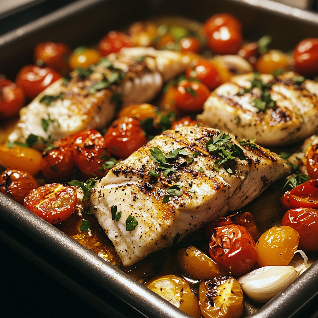 An oven tray of food | Source: Midjourney