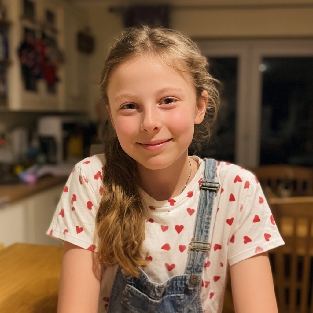 A little girl sitting at a counter | Source: Midjourney