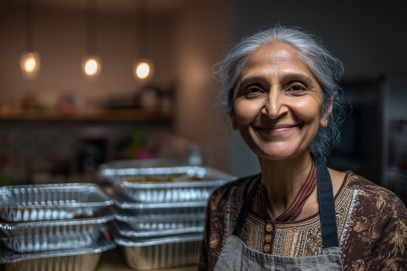 An older woman looking straight ahead | Source: Midjourney