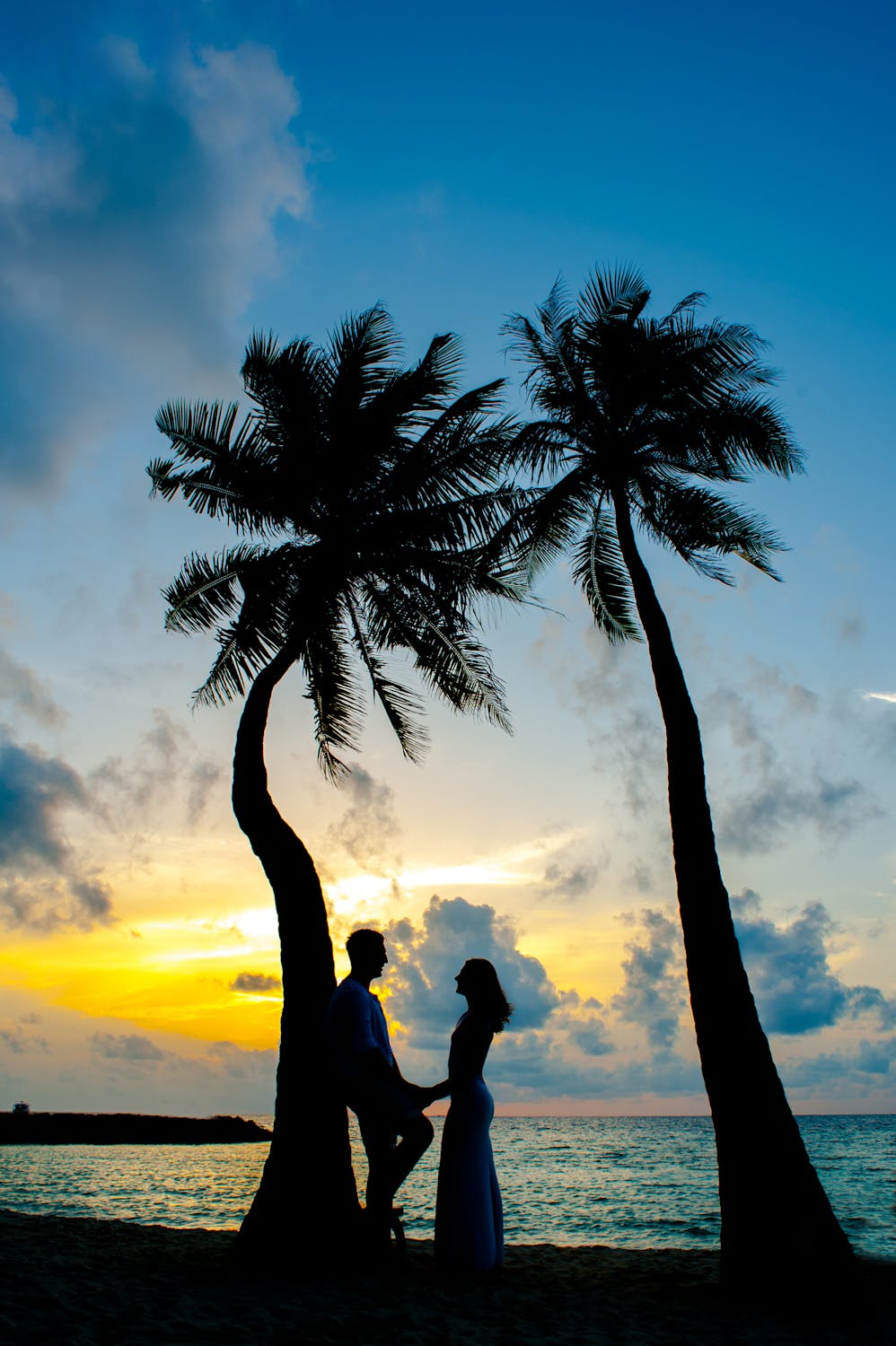 A couple under coconut trees | Source: Pexels